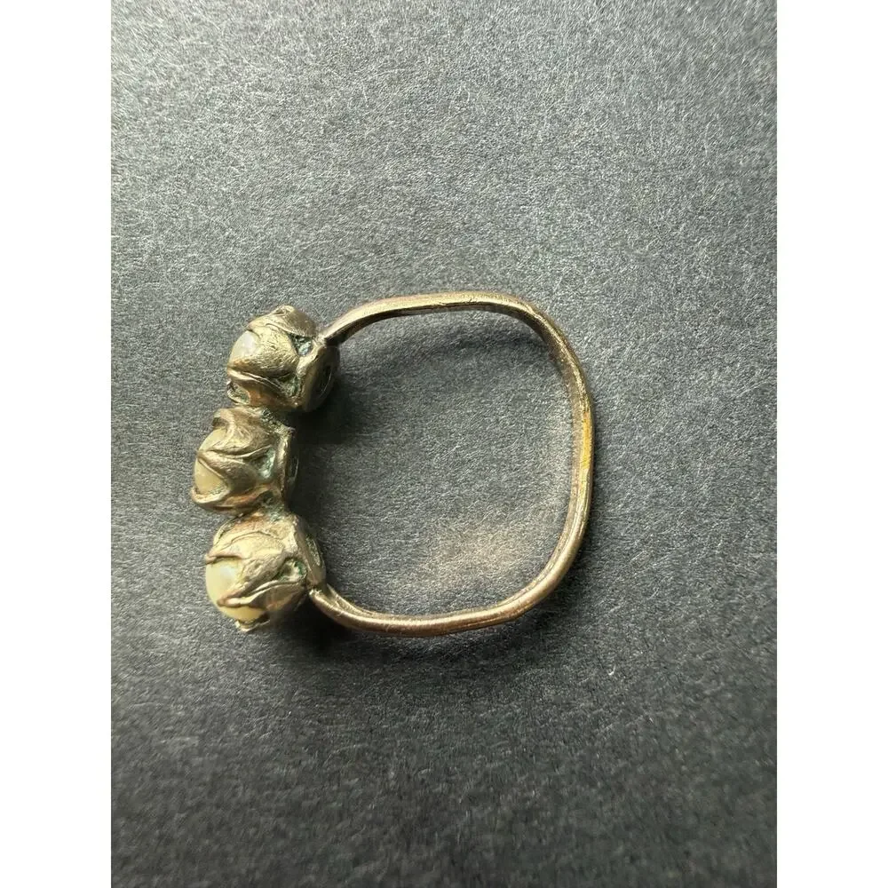 Vintage Pearl 14kt 1/30 Gold Plated Ring Cocktail Classic Minimalist Size 5.5